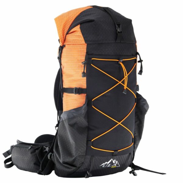 A 3/4 view of the ULA CDT Backpack in Orange Robic