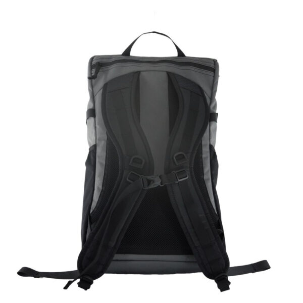 A back view of the ULA Dragonfly featuring the contured s-straps, light frame, and haul loop.