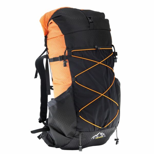 A 3/4 view of the ULA Circuit backpack in Orange Robic