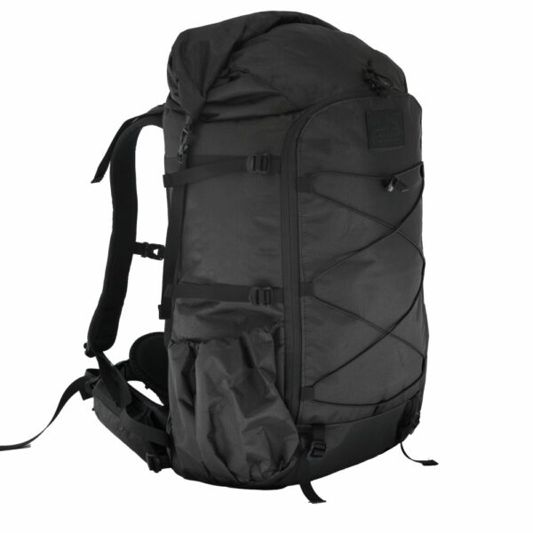 A 3/4 view of the ULA ULTRA Camino travel backpack.