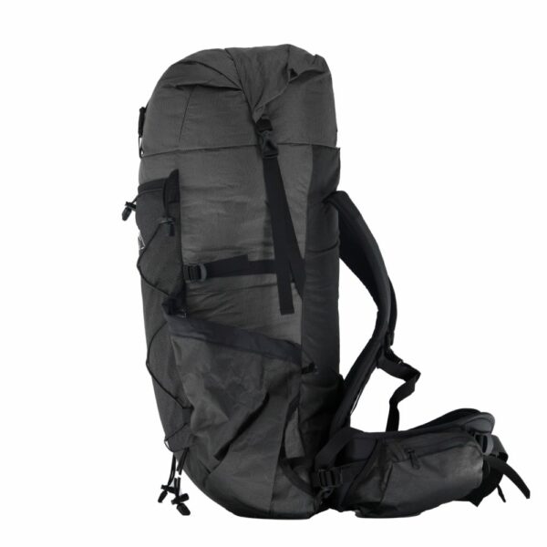 The left view of the ULA ULTRA CDT Backpack. ULTRA fabric is ultralight and ultra strong.