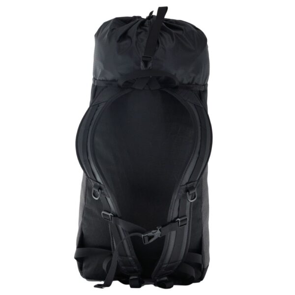 The back view of the ULA Packrat Daypack with the collar fully extended.
