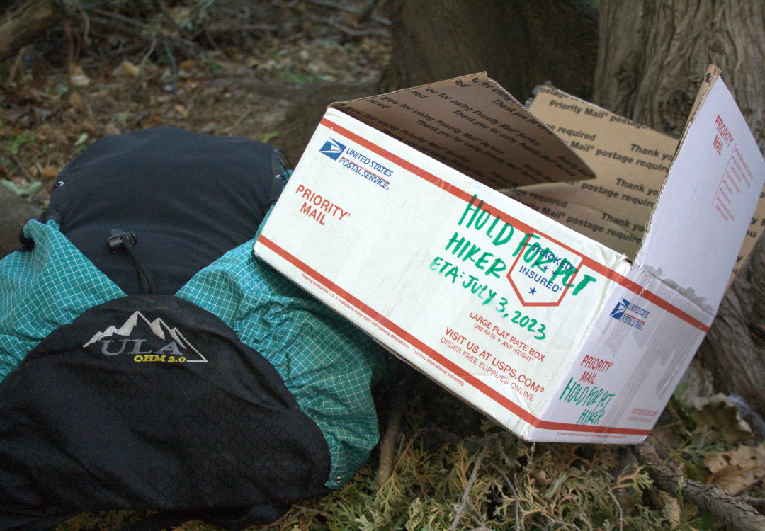 Mark your backpacking resupply  boxes with your name, "hold for hiker", and your estimated date of arrival.