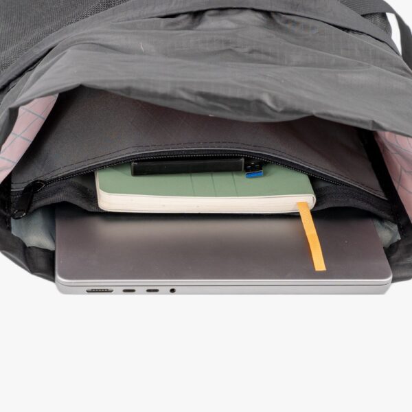 Robic Packrat open showing interior compartment and laptop sleeve.
