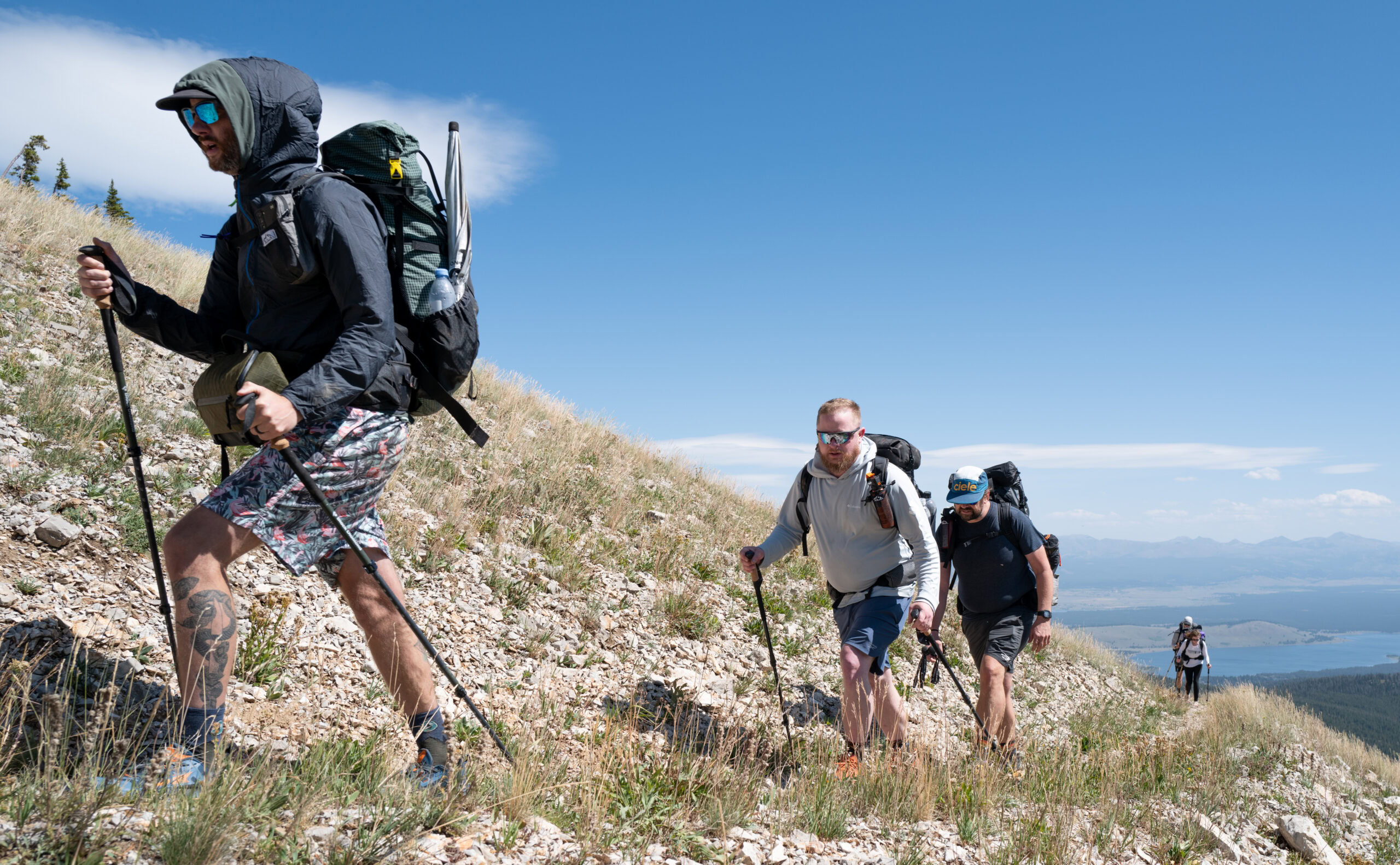 Continental Divide Trail A group of hikers walk along a trail