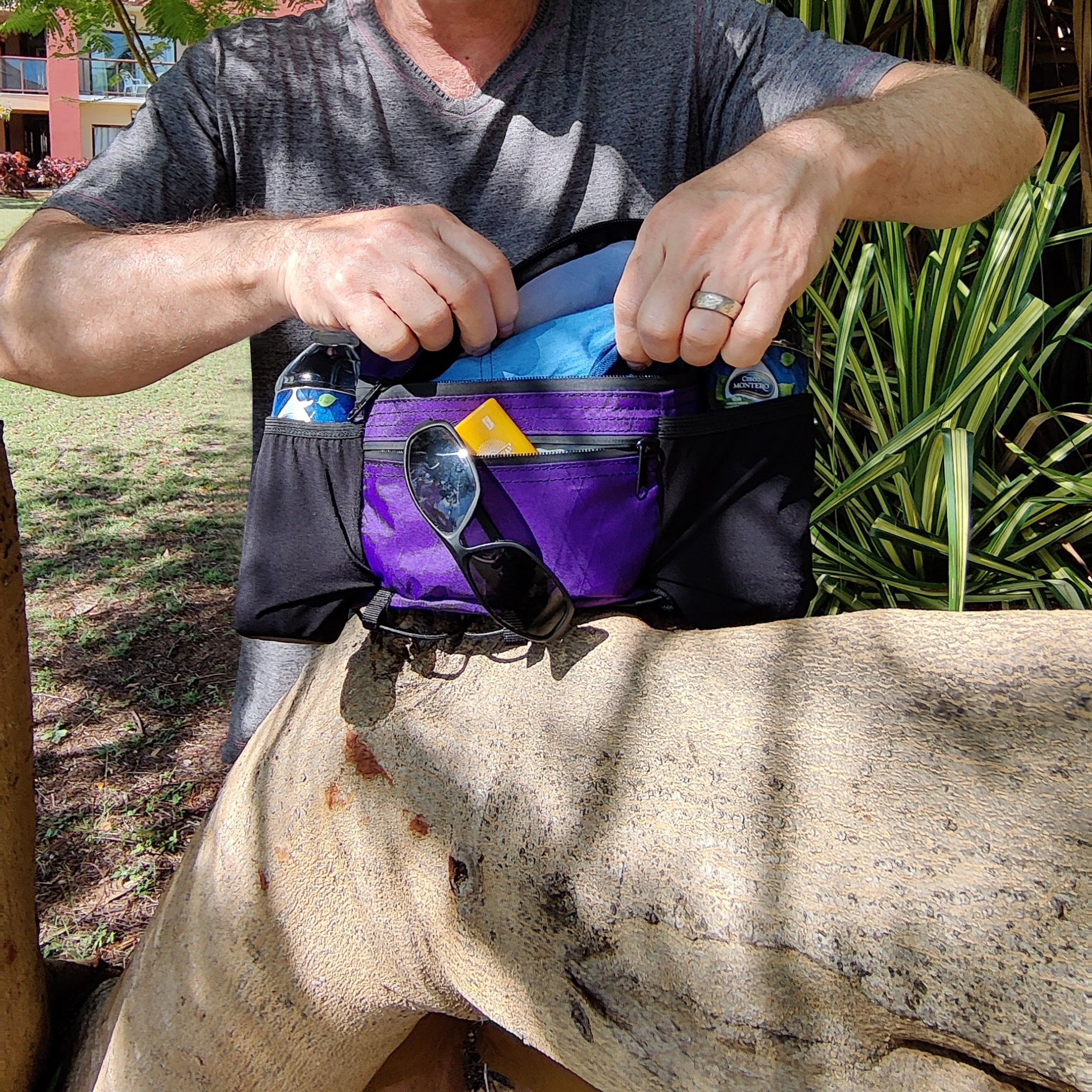 Burst A beachgoer searches in his purple Burst for sunglasses