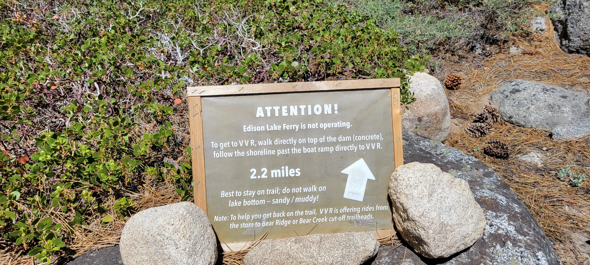 A sign for Vermillion Valley Resort 