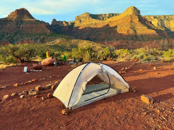 A free standing tent in the desert