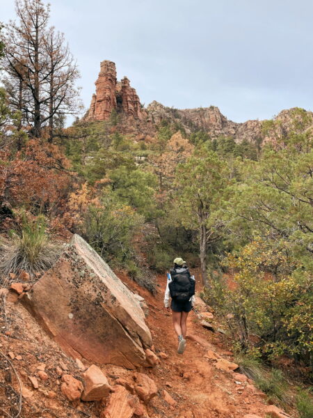 A woman hiking in Arizona