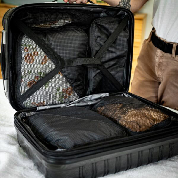 Conforming Compression Cube in a carry on.