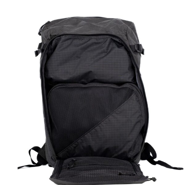 A 2 Large + 1 Shoe Cube Bundle in a 36L Dragonfly Backpack. Everything fits neatly.