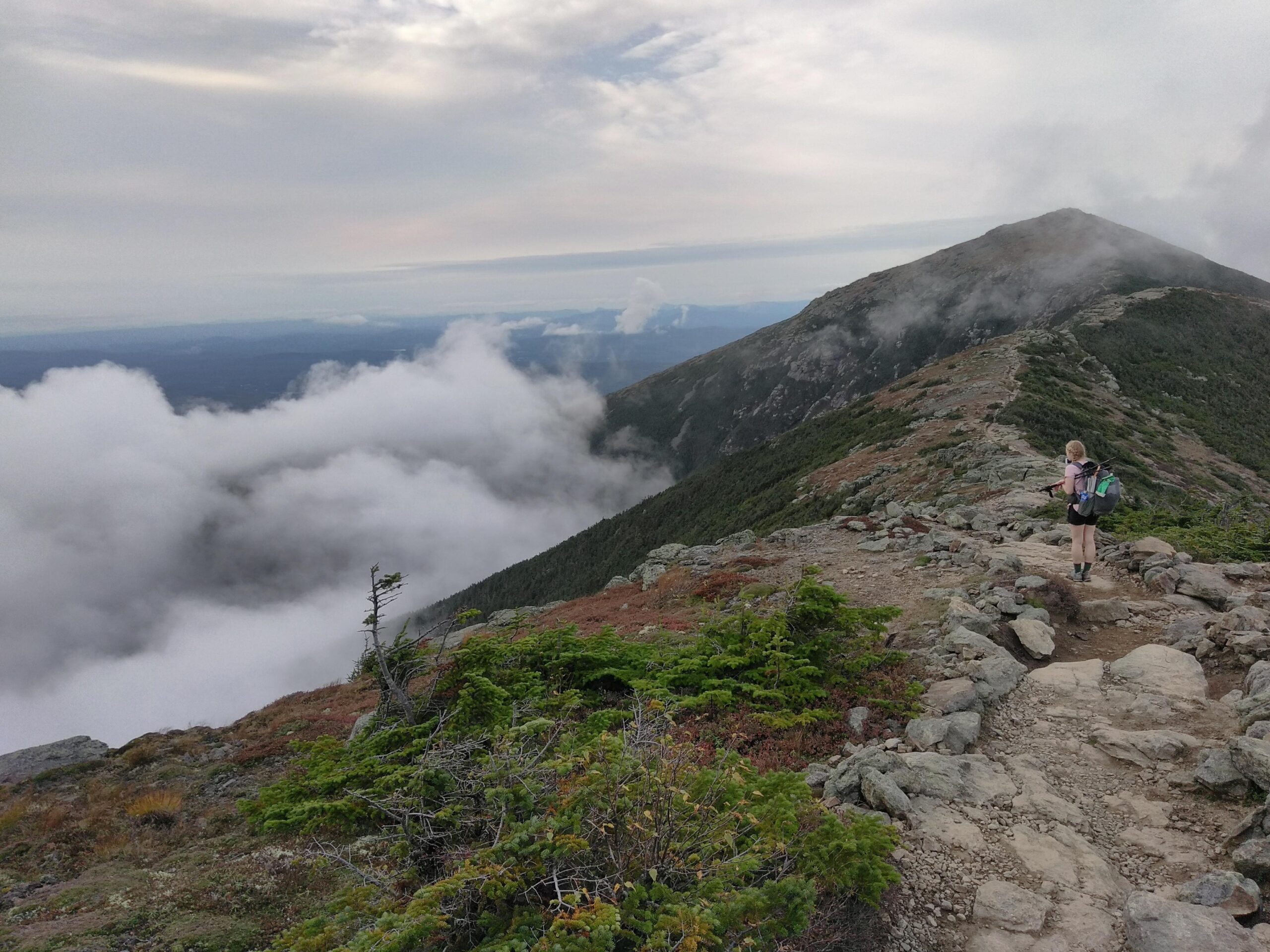 Franconia Ridge A woman hiking on Franconia Ridge