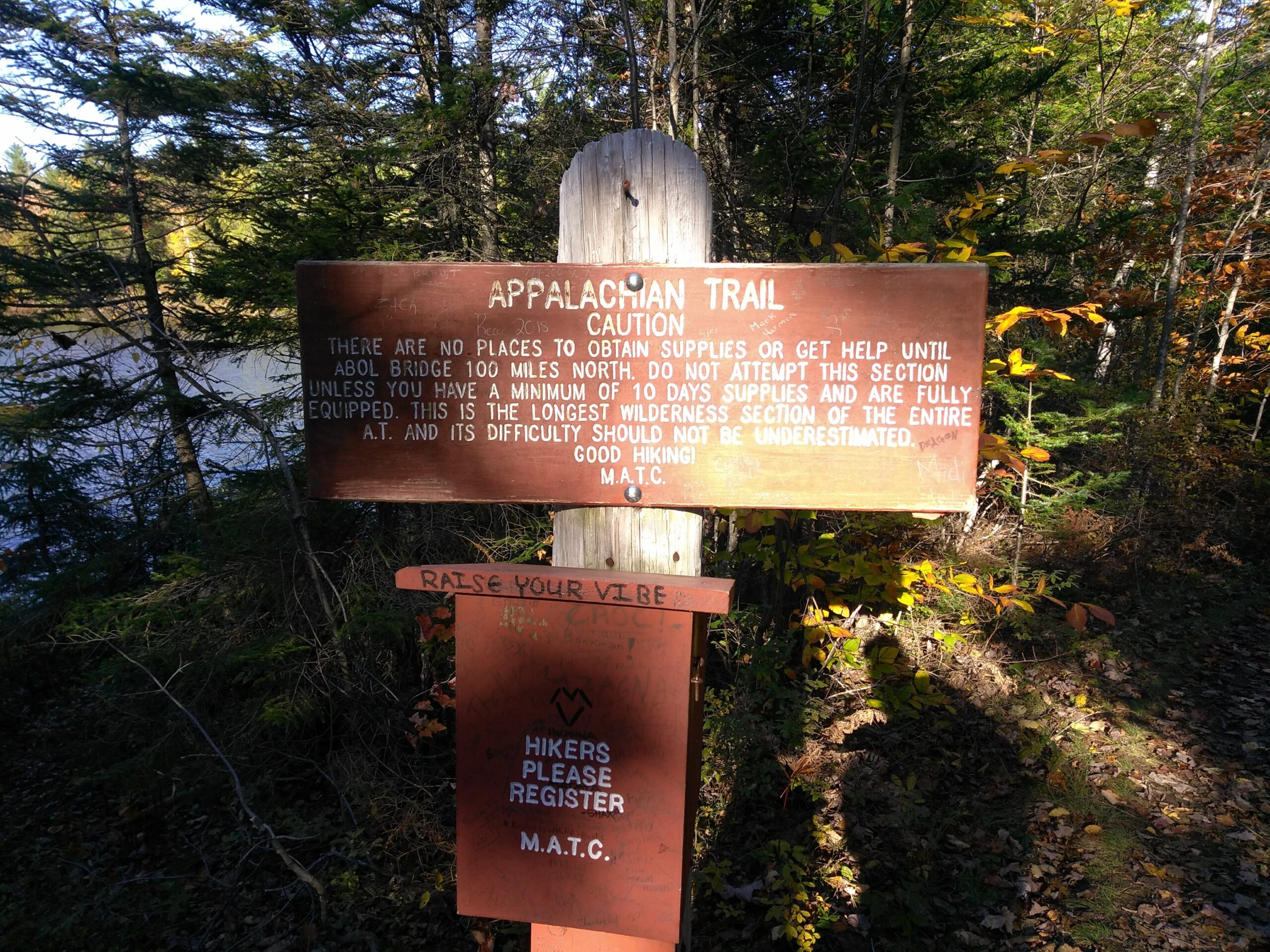 AT trail sign AT trail sign