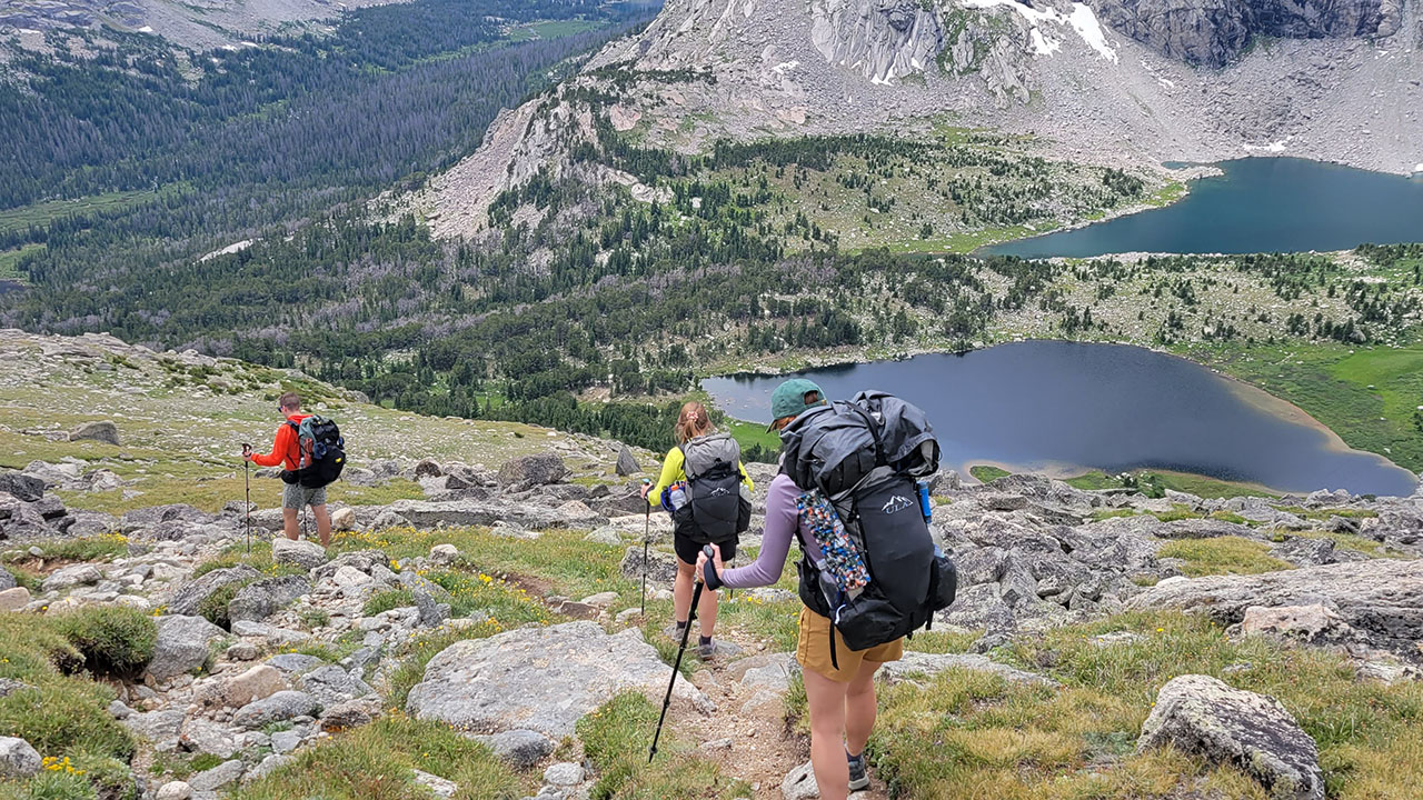 elevation 3 A group of friends hiking in Wyoming
