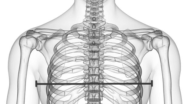 Measure under the arm and around the fullest part of the chest with arms down, keeping tape horizontal.