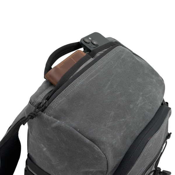 Bespoke 0326 30L Dragonfl Top View, upper pocket open