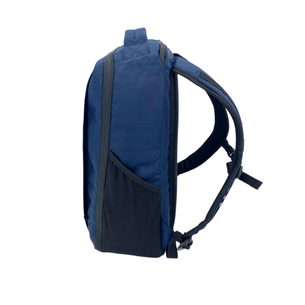 A left side view of the navy blue Bespoke Cicada 0426