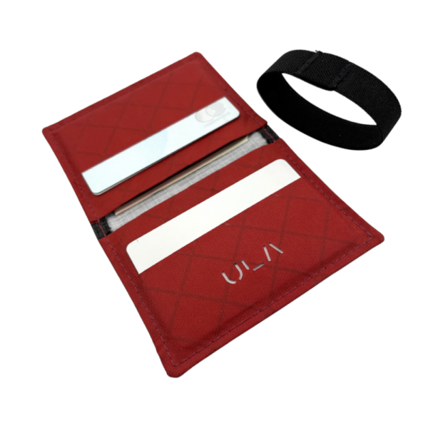 Wasatch Wallet: Open with band beside it