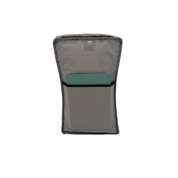 An interior view of the Bespoke 0526 36L Dragonflystretch mesh tablet/book sleeve