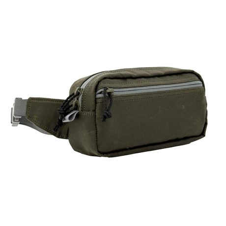 A 3/4 side view of the Bespoke Series Spare Tire Fanny Pack